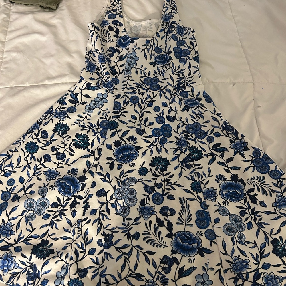 Floral Blue and White Women's Dress